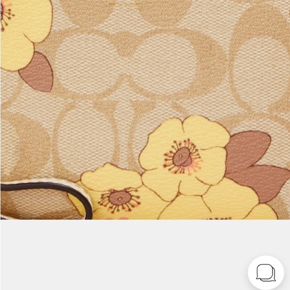 Coach Wristlet In sig. canvas w/floral cluster print.Gold/ light/ khaki multi. - Picture 8 of 9